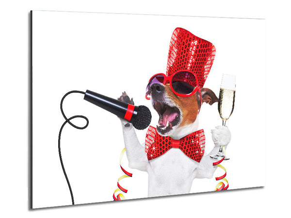 Jack russell kareoke Metal Print