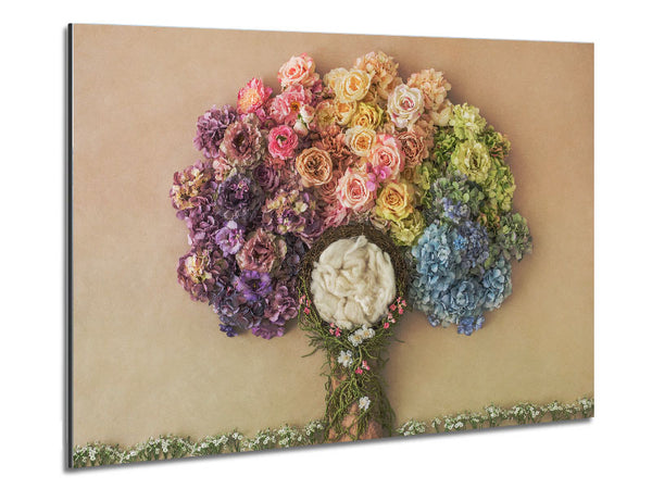 Tree made of roses Metal Print