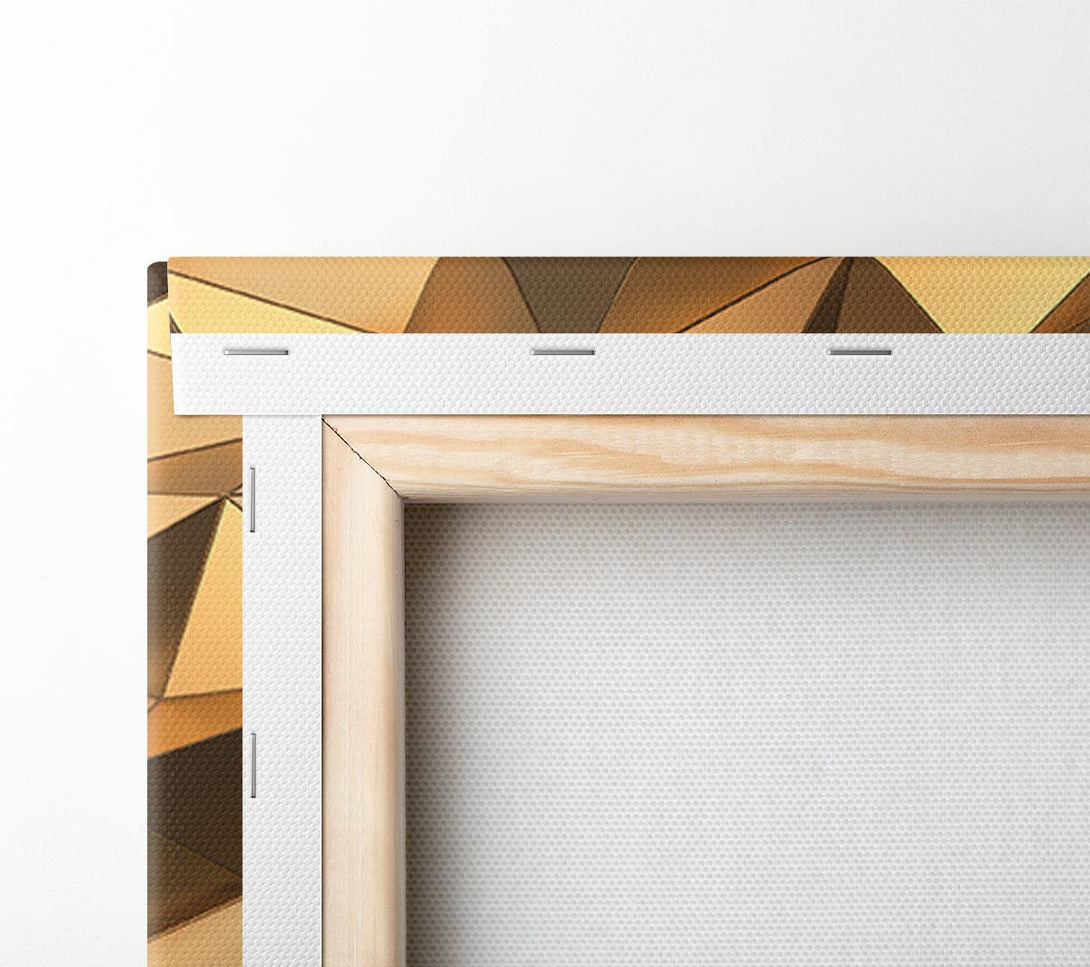  A Canvas Print of Gold Geometric Triangles shining Canvas Wall Art