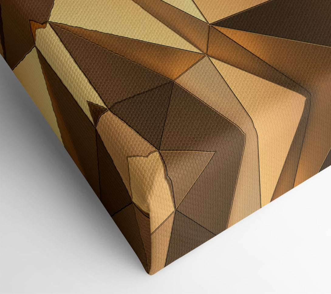  A Canvas Print of Gold Geometric Triangles shining Canvas Wall Art