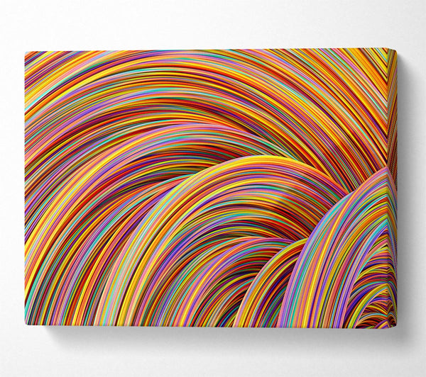  A Canvas Print of Colourful tubes curving in formation Canvas Print