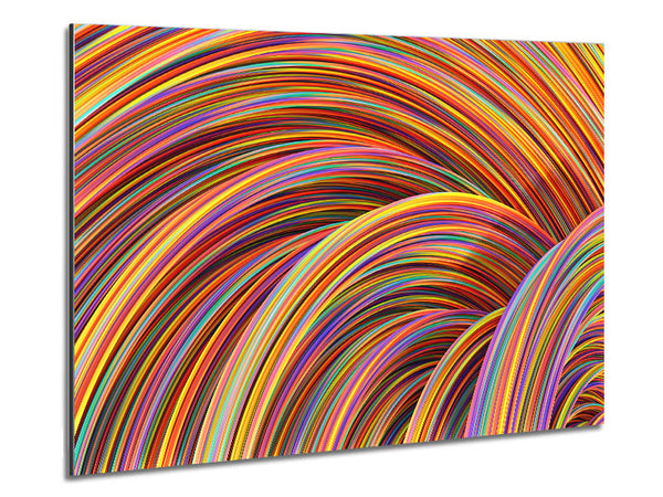 Colourful tubes curving in formation Metal Print