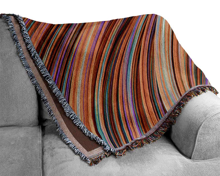 Colourful tubes curving in formation Woven Blanket