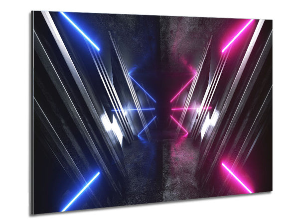 Jets of neon blue and pink Metal Print