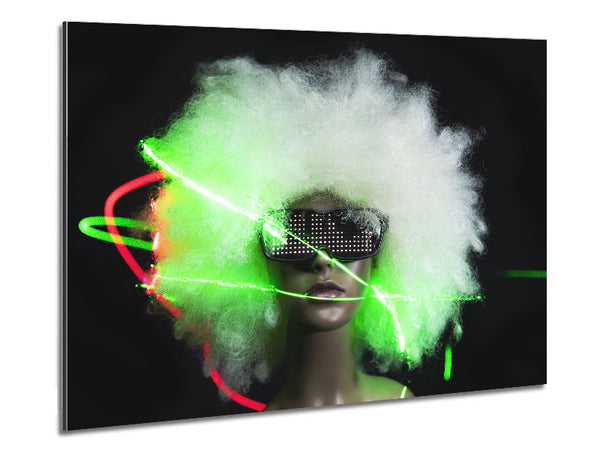 Neon light afro Metal Print