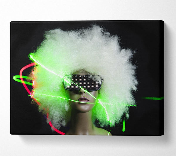  A Canvas Print of Neon light afro Canvas Wall Art