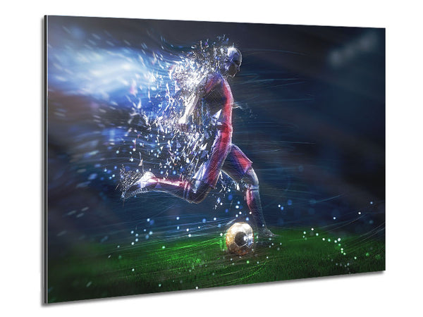 Fractured in light football Metal Print
