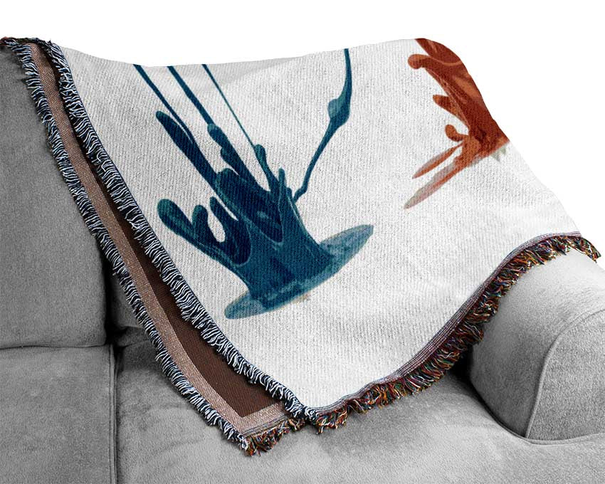 Four splashes of ink Woven Blanket