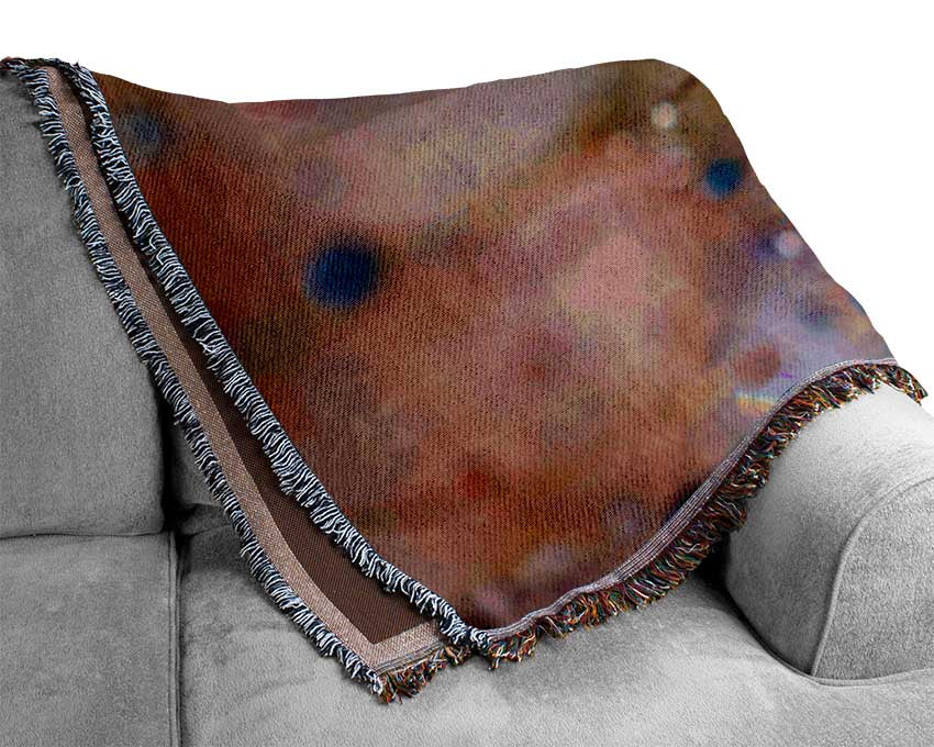 Droplets of colour on a flower Woven Blanket