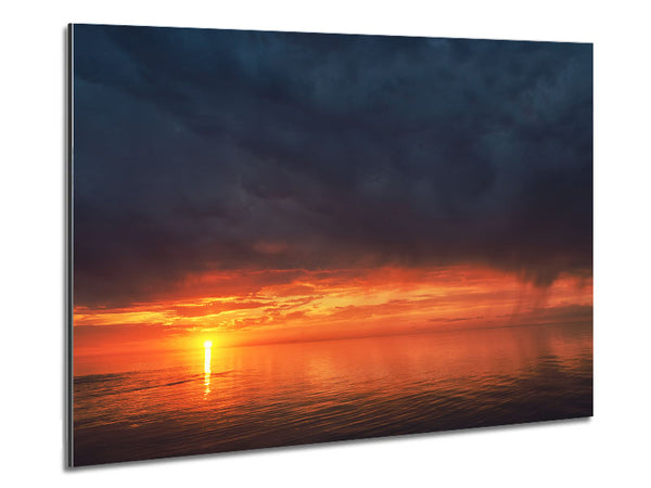Storms arriving over the sunset Metal Print