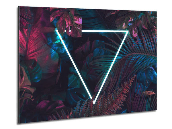 Neon triangle in the jungle Metal Print
