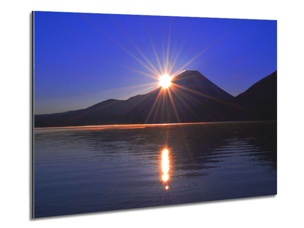 Sunset over the mountain dusk Metal Print