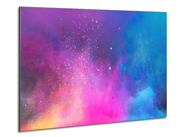 Colourful Dust Explosion Metal Print