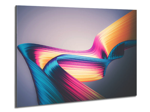 Coloured Ribbon flow Metal Print