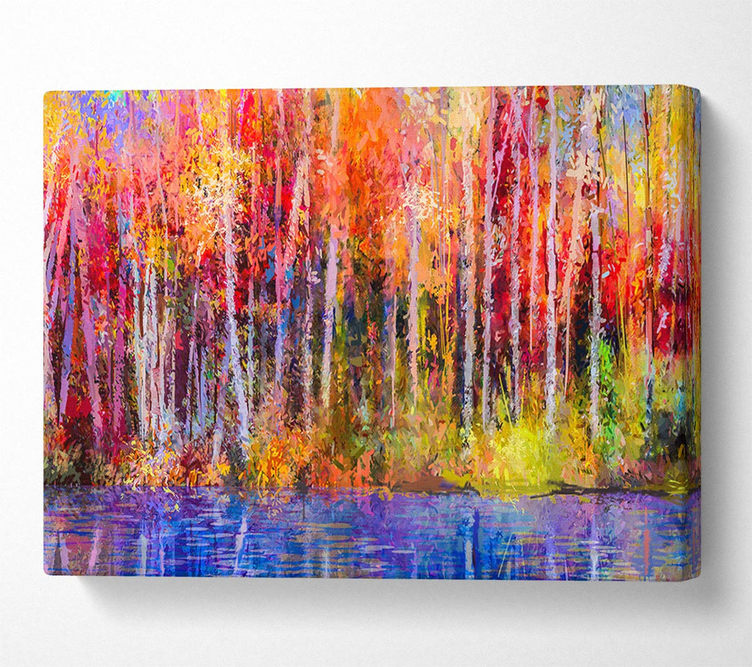  A Canvas Print of Abstract forest colour strokes Canvas Wall Art