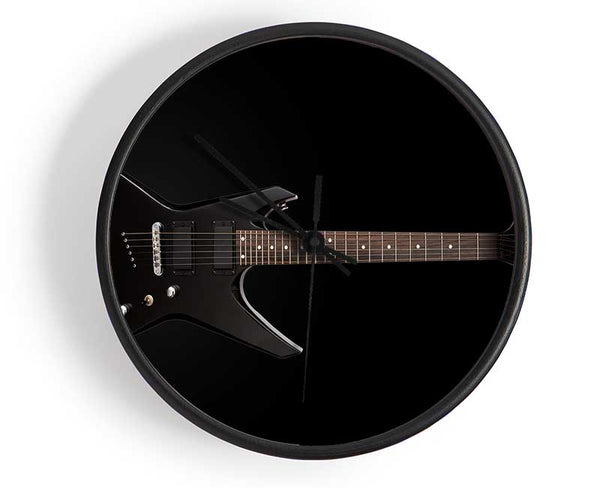 Rock and roll black guitar Clock - Wallart-Direct UK