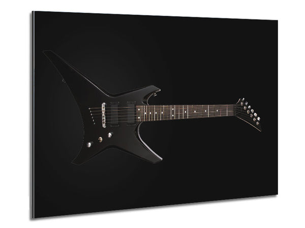 Rock and roll black guitar Metal Print