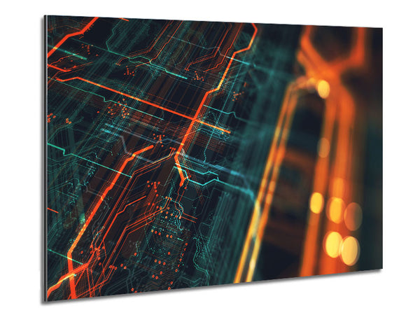 Circuit board frenzy Metal Print