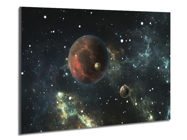 Planets in the dark skies Metal Print
