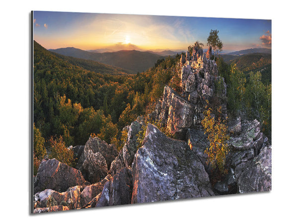 Rocky forest mountain Metal Print