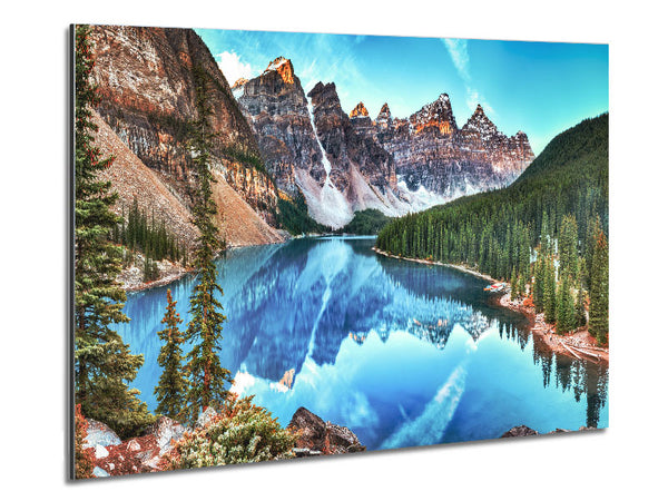 Canadian mountains with clear blue waters Metal Print