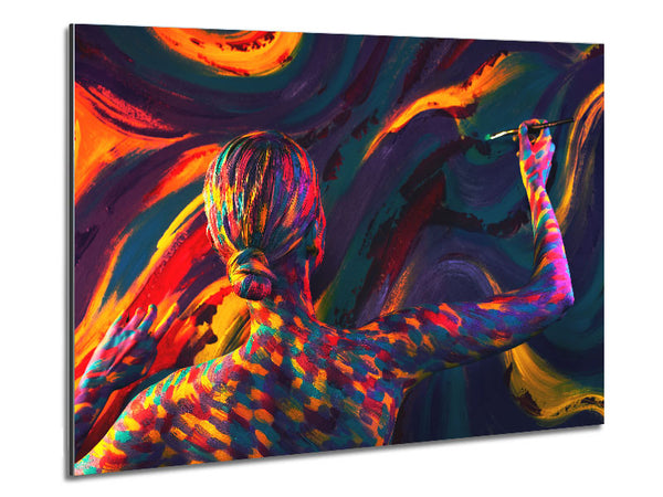 Body painter painting Metal Print