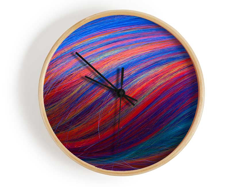 Multicoloured hair up close Clock - Wallart-Direct UK