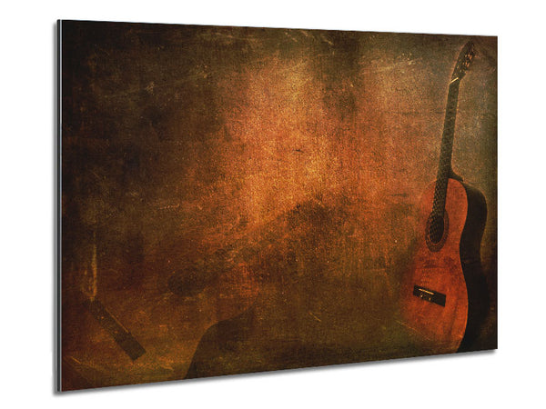Grunge acoustic guitar Metal Print