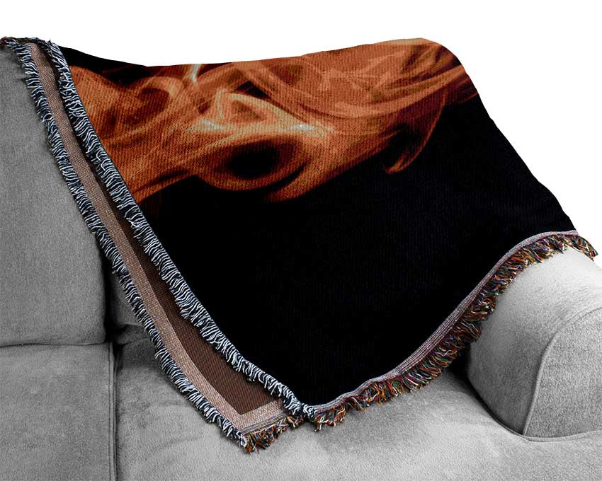 Fire smoke orange Woven Blanket