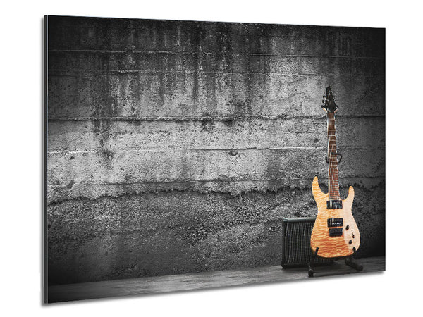 Metal guitar grunge Metal Print