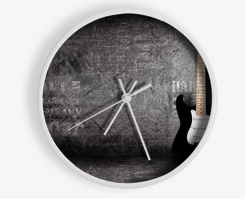 Grunge guitar distressed Clock - Wallart-Direct UK