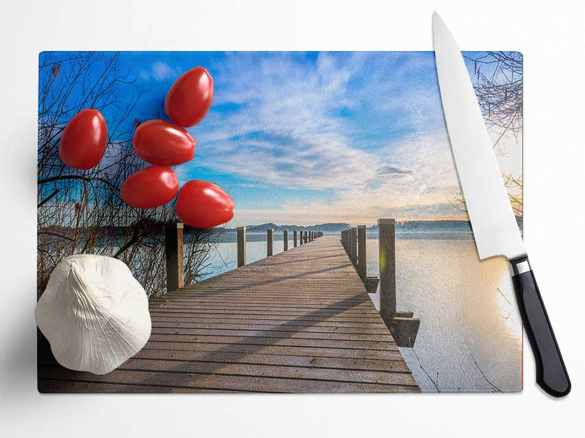 the bridge to freedom Glass Chopping Board