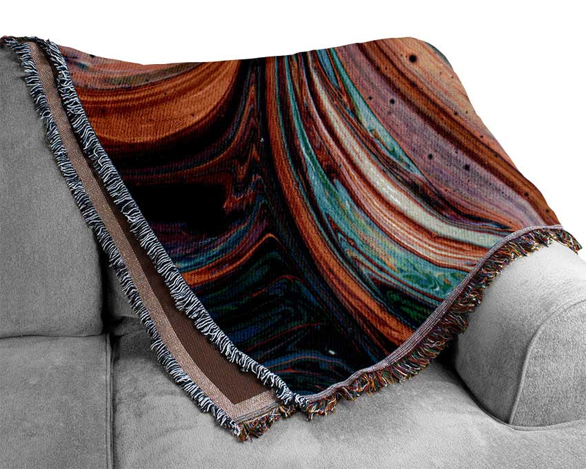 Mixing up the paint Woven Blanket