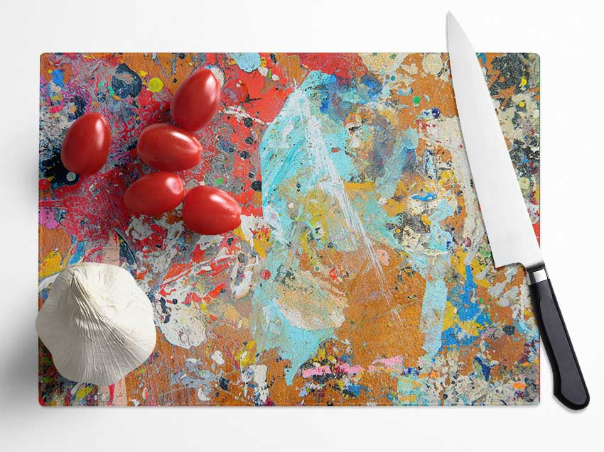 Rough paint Glass Chopping Board