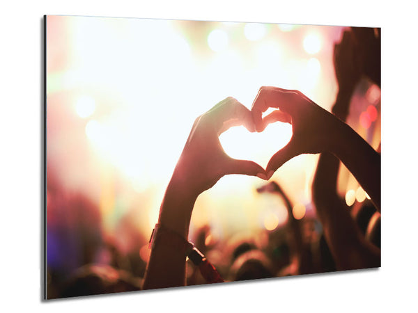 Heart hands in the air Metal Print
