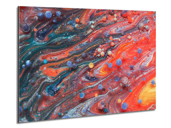Circles of paint and colour Metal Print