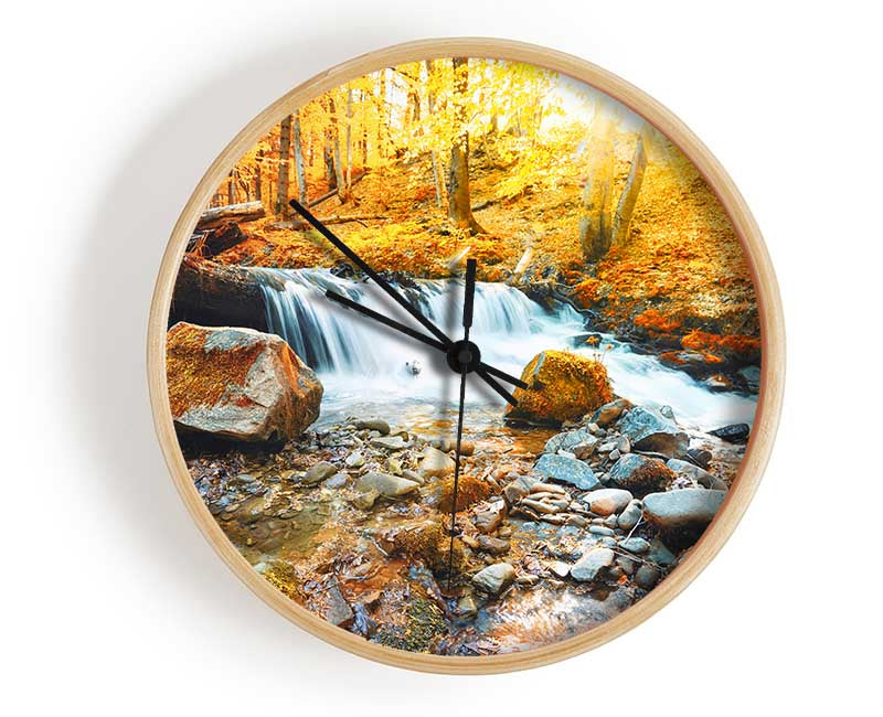 Waterfall in the woods beauty Clock - Wallart-Direct UK