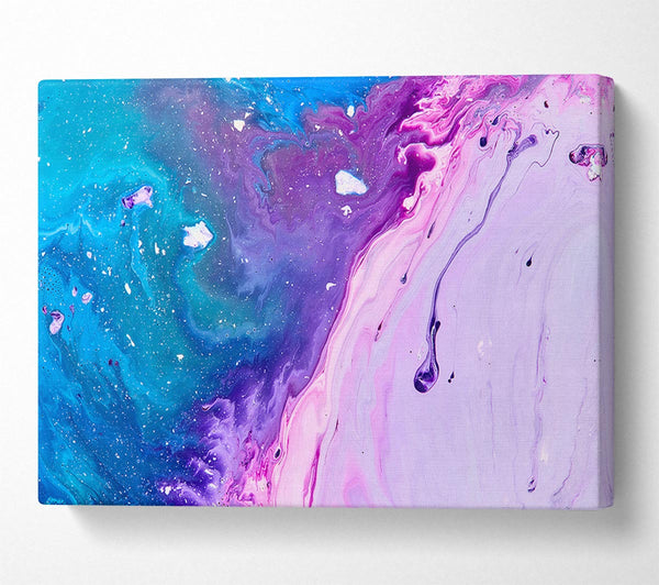  A Canvas Print of Colours mixing together Canvas Art