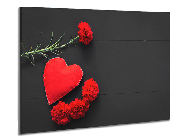 sewn up heart red Metal Print