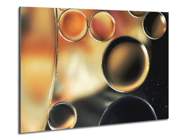 Abstract circles droplets Metal Print