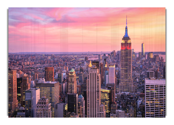 pink dusk city