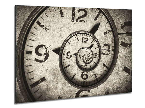 Swirled up clock Metal Print