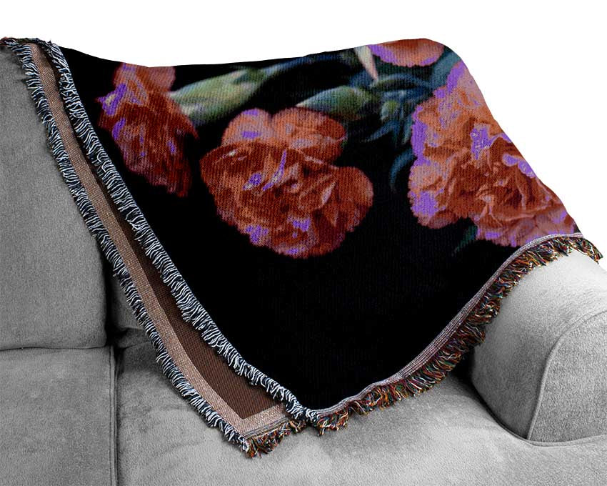 Pink flowers rising Woven Blanket