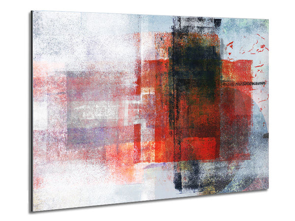 Abstract red square paint roller Metal Print