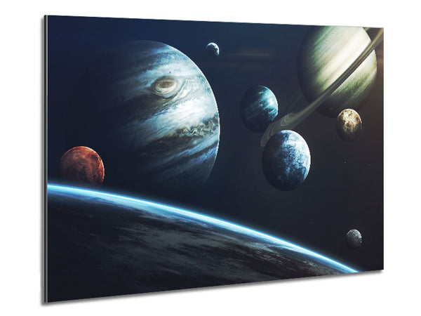 Out in space planets Metal Print