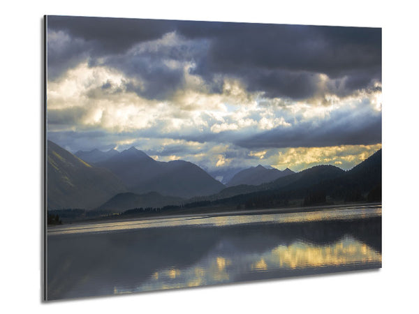 Grey tones of mountain view Metal Print