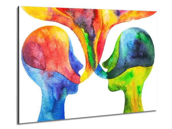 Soul connection in watercolour Metal Print