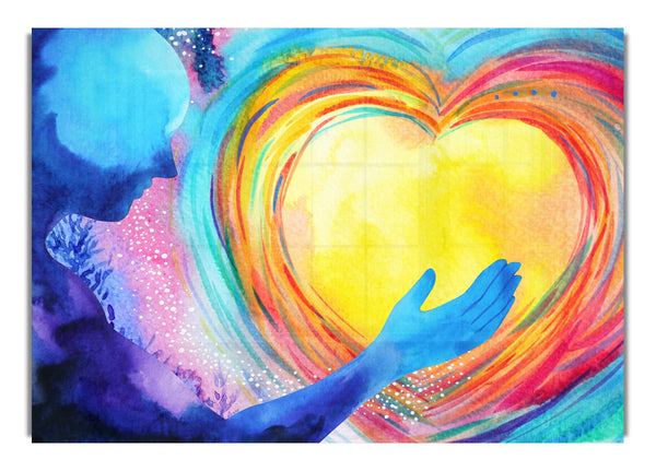 Water colour warming heart