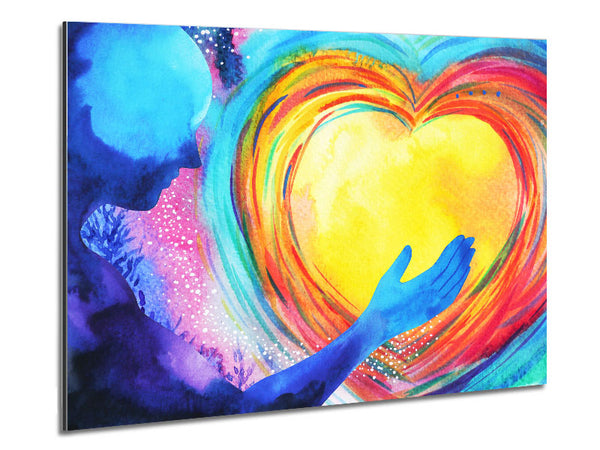 Water colour warming heart Metal Print