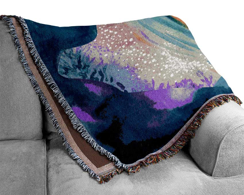 Water colour warming heart Woven Blanket